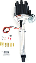 PerTronix Flame-Thrower Plug and Play Billet Distributor For Chevy Small/Big Block | Ignitor II Electronic Ignition, Vacuum & Mechanical Advance, Black Cap